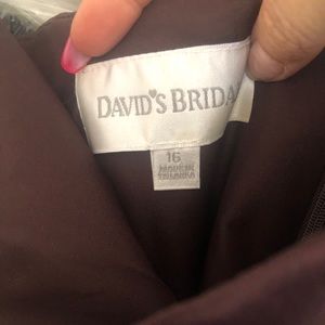 Chocolate brown formal dress. Strapless.